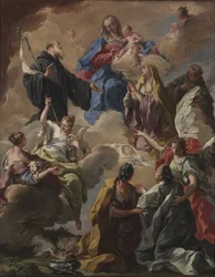Santi che presentano una donna devota alla Vergine e al Bambino